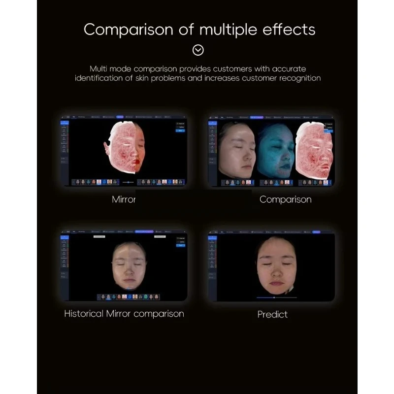 Produtos ai para beleza profissional máquina de análise de pele inteligente 3d facia analisador de pele uv testador máquina de análise portátil