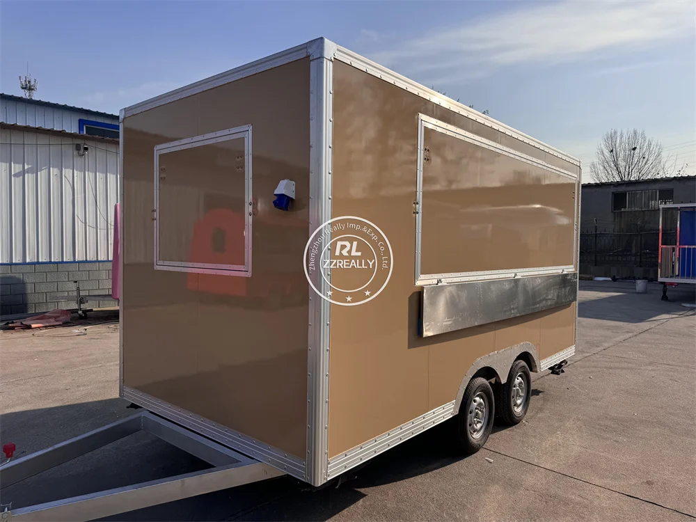 Caminhão de comida ao ar livre cozinha móvel carrinho de sorvete cafeteria quiosque concessão reboque de comida totalmente equipado