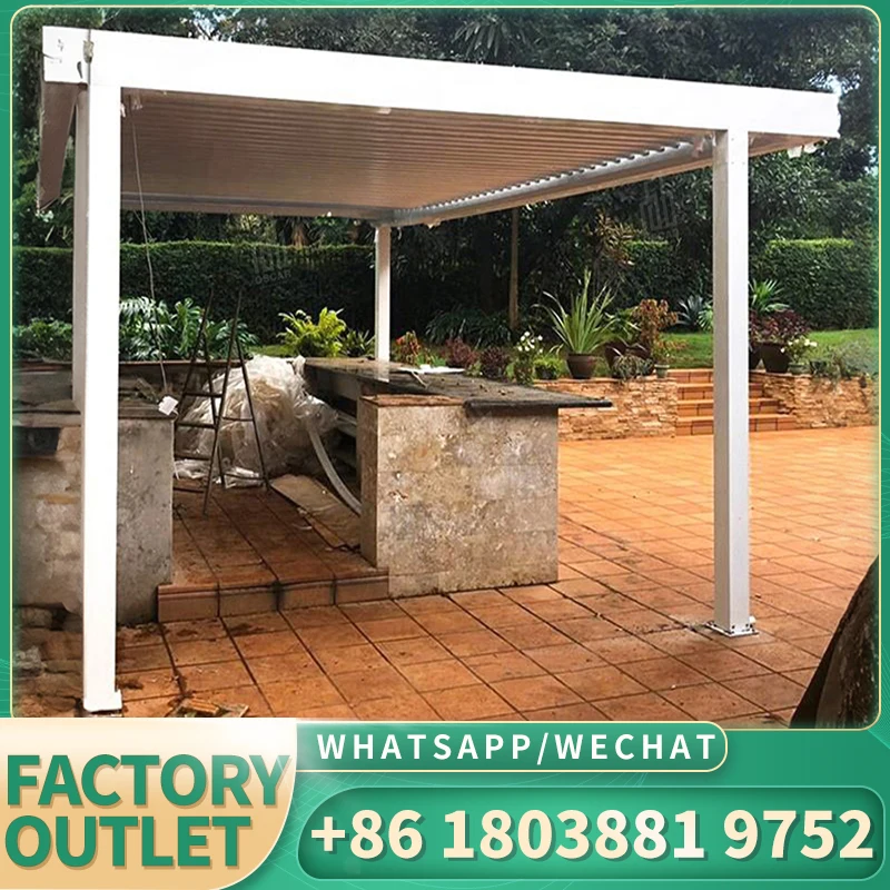 Customized Luxury Waterproof Sunshade Aluminum Pergola 3*3 3*4 3*6 Garden Bioclimatic Pergolas