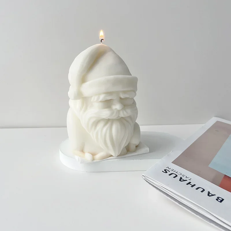 

DIY Christmas Scented Candle Handmade Soap Plaster Ornaments Silicone Mold Holiday Decoration Santa Claus Candle Mold