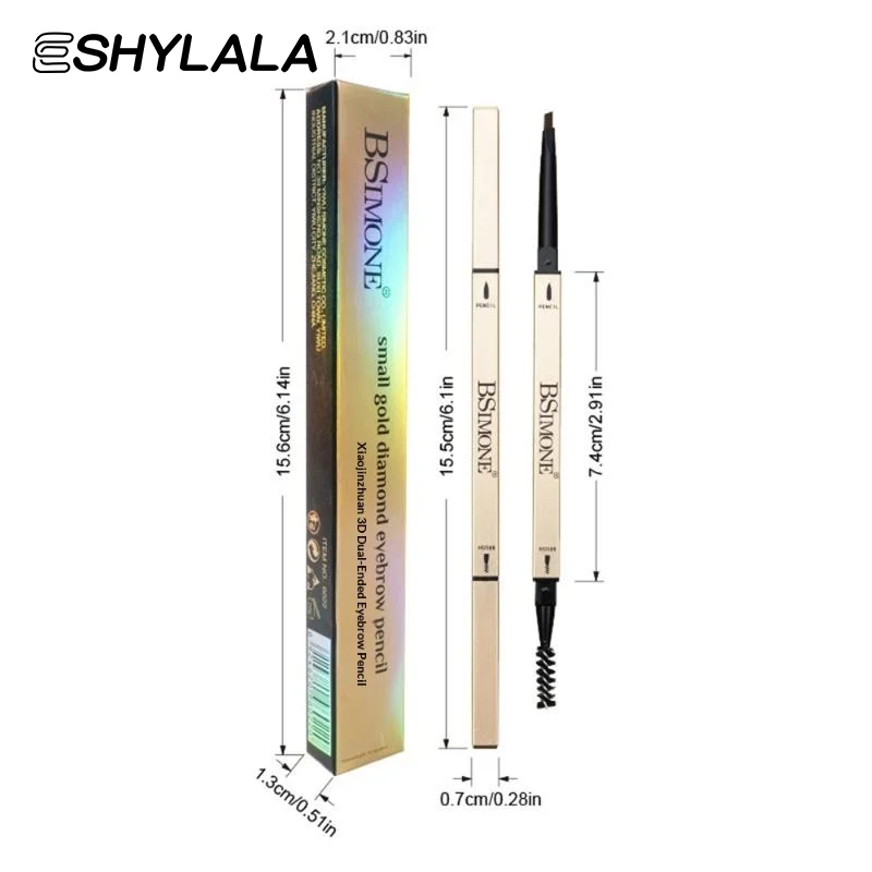 BSIMONE waterdicht wenkbrauwpotlood, wenkbrauwpotlood voor beginners, fijn tweekoppig wenkbrauwpotlood, duurzaam en langdurig