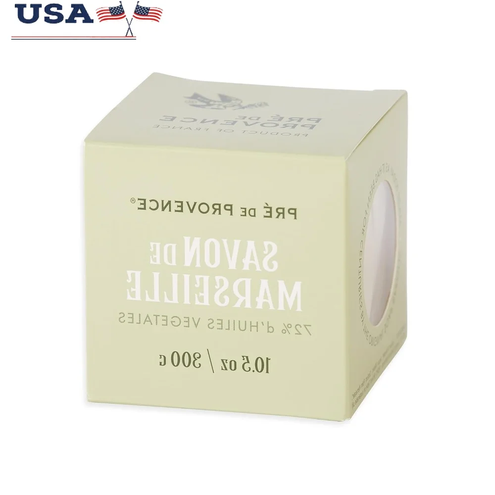 Cubo de jabón de aceite de oliva de Marsella Natural, limpiador corporal de manos multiusos, jabón para platos de lavandería, cuidado de la piel suave, 300g