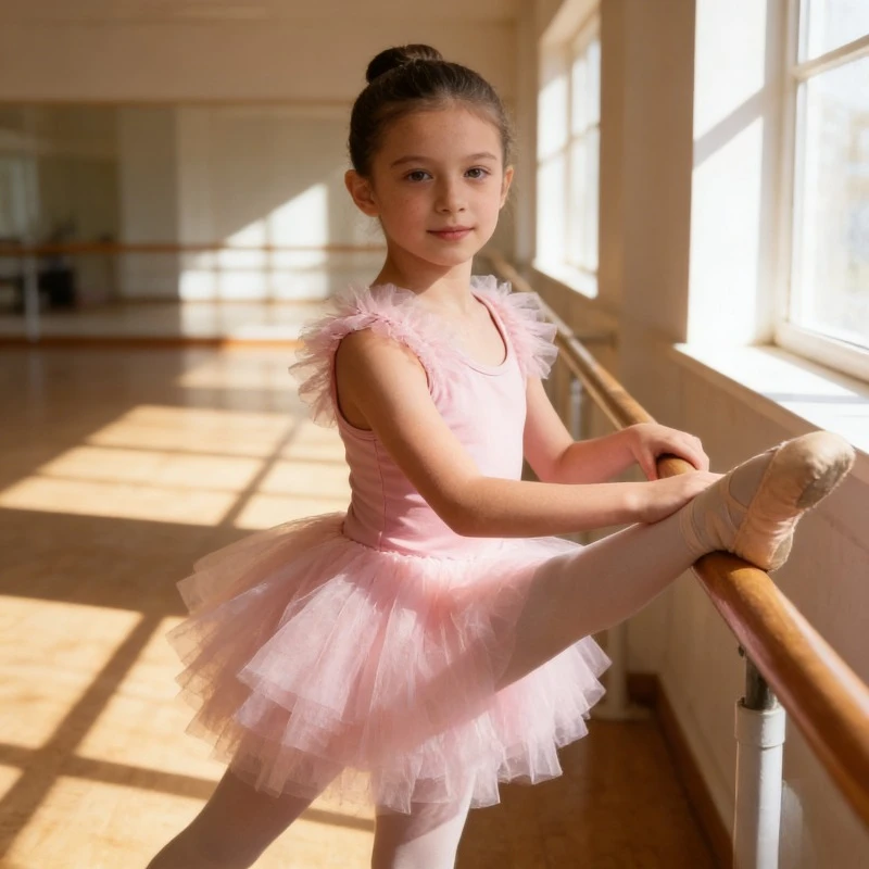 

Sleeveless Lace Dance Dress Girls' Ballet Gymnastics Dress Children's Performance Costume Festival Stage Performance Costume