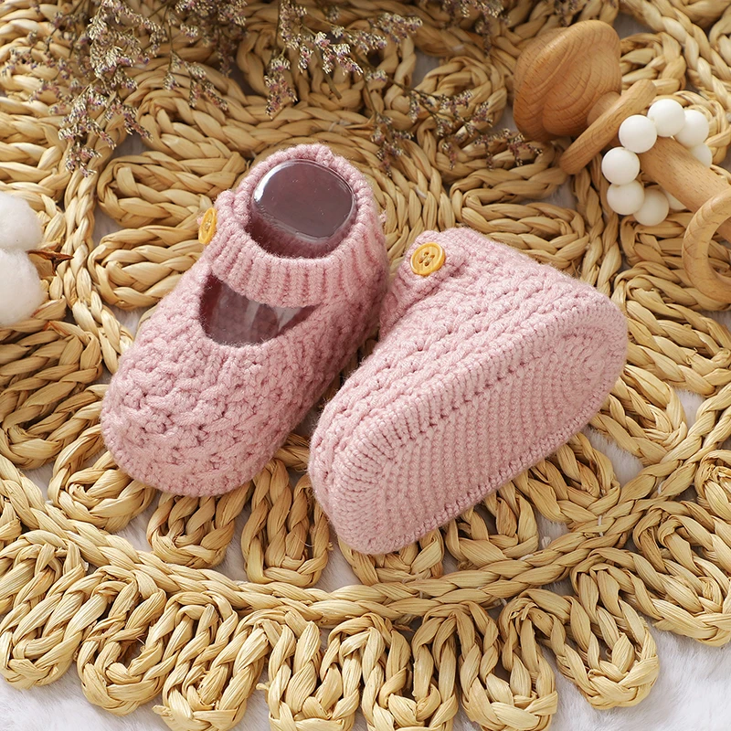 Chaussures tricotées pour nouveau-né garçon et fille, chaussures à la mode, mignonnes et solides, accessoires de vêtements pour tout-petits de 0 à 18 mois, bottes de première lit pour nourrissons, Super douces