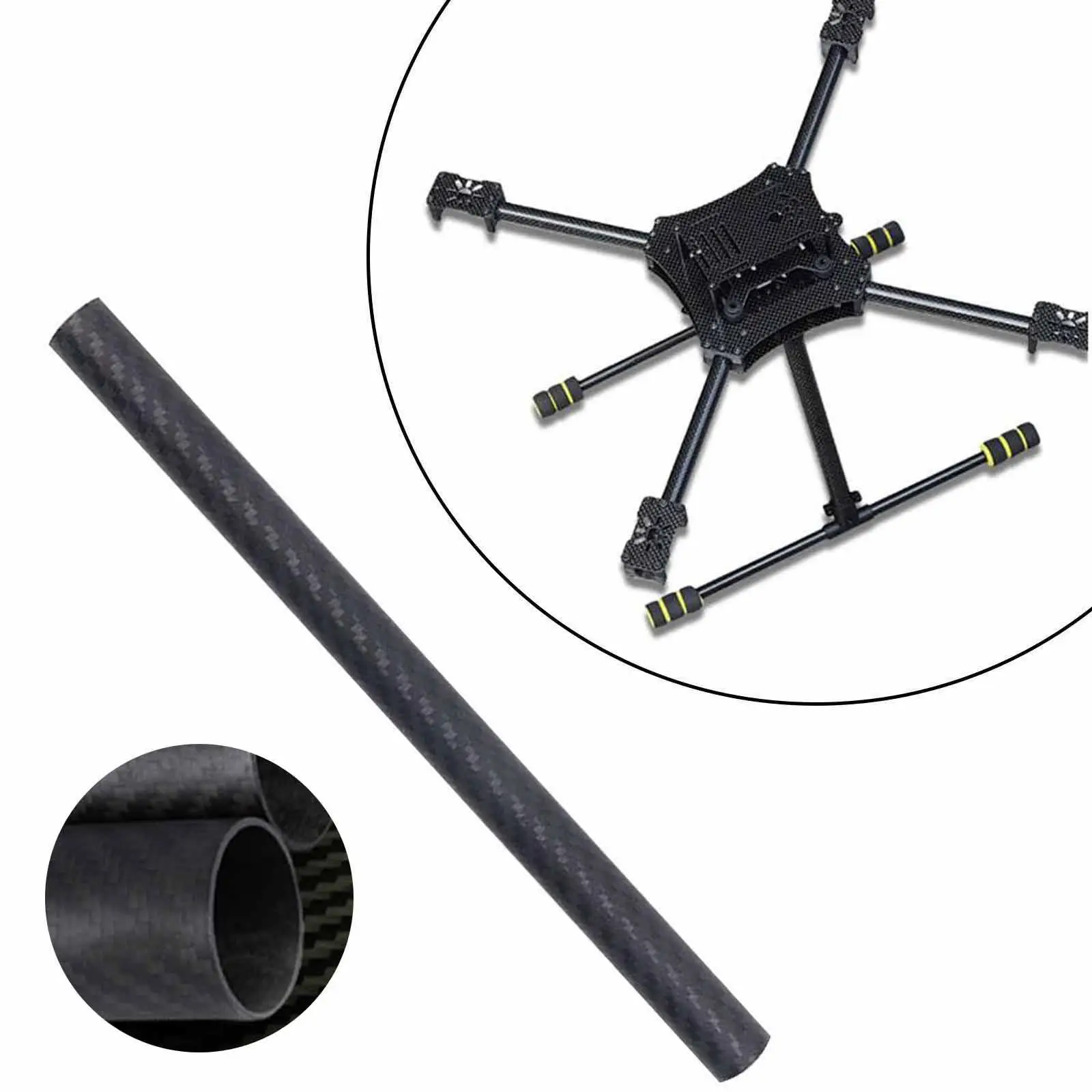 

Carbon Fiber Tube Lightweight 50cm Support Rod Hollow Versatile Matte Finish for