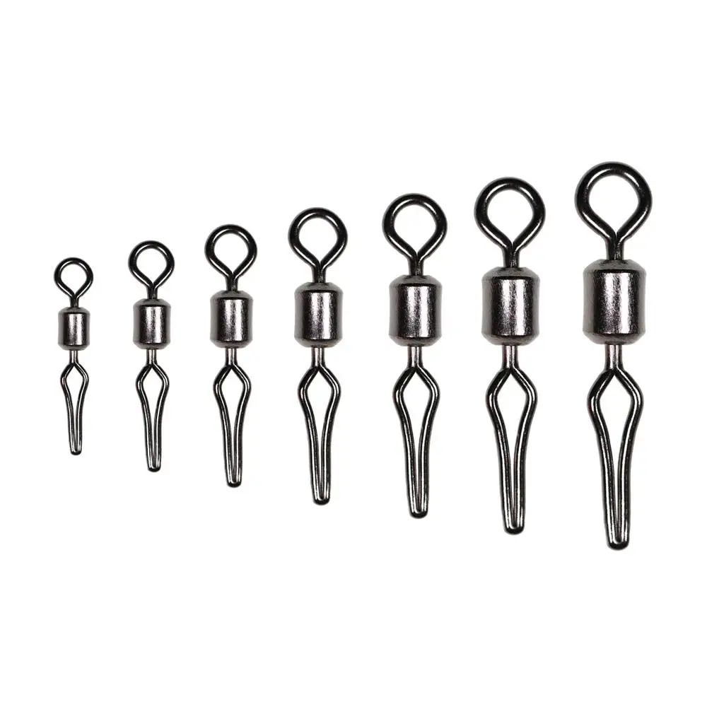 Style Sub Clamp Fishing Tackle 8-Shaped Ring Fishing Swivel Fishline Clamp Fishing Connector Swivel with Side Line Clip