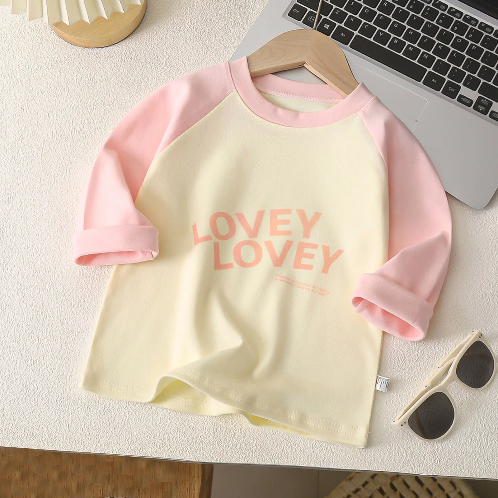 Girls 3 7 8 Years Clothes Kids Boys Girls Casual Long Sleeve Raglan Sleeve T Shirts Crewneck Tops Kids Color Block Tee Blouse