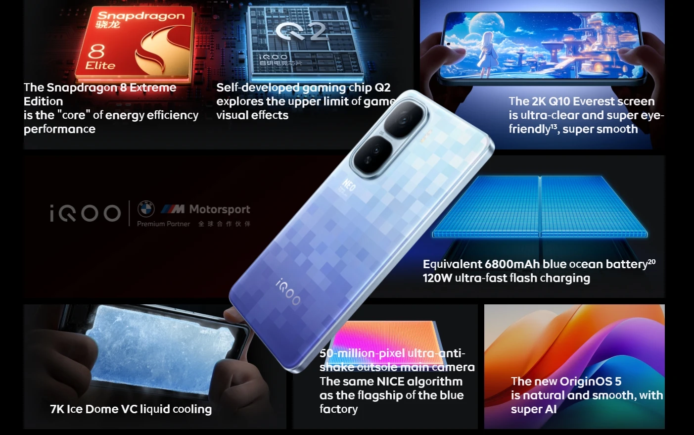 New IQOO Neo 10 Pro Plus 5G Snapdragon 8 Elite 6.82 144Hz AMOLED