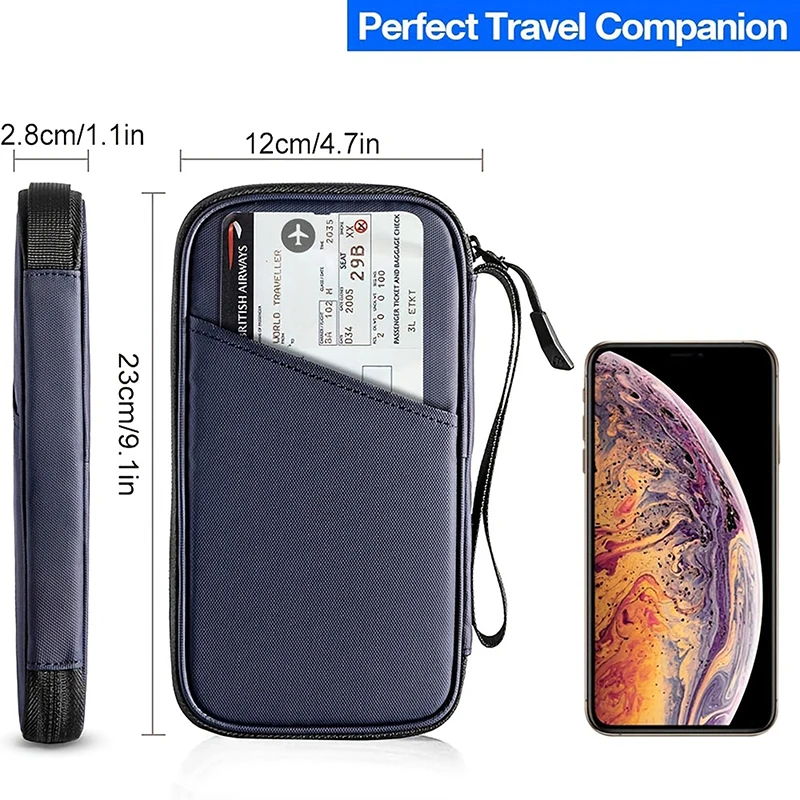 Travel Passport Wallet Multi-Function RFID Waterproof Family Passport Holder Trip Document Organizer Credit Card Package Purse