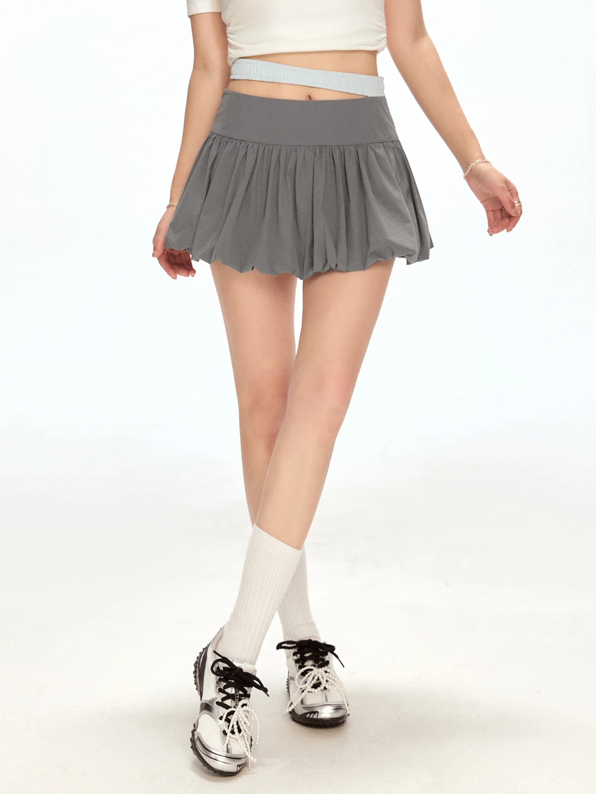 

Sweet High Waist Flower Bud ort Skirt Women's Design Sensation Ballet Sle Puffy A-Line Skirt Summer New Arrival