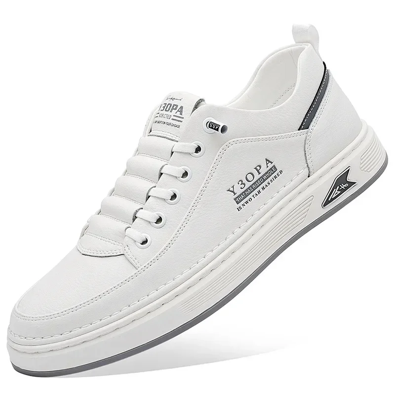 

2025 New Men's Shoes Leather Casual Sports Shoes Breathable Walking Shoes Men's Flat Shoes Rubber Sole Shoes Zapatillas