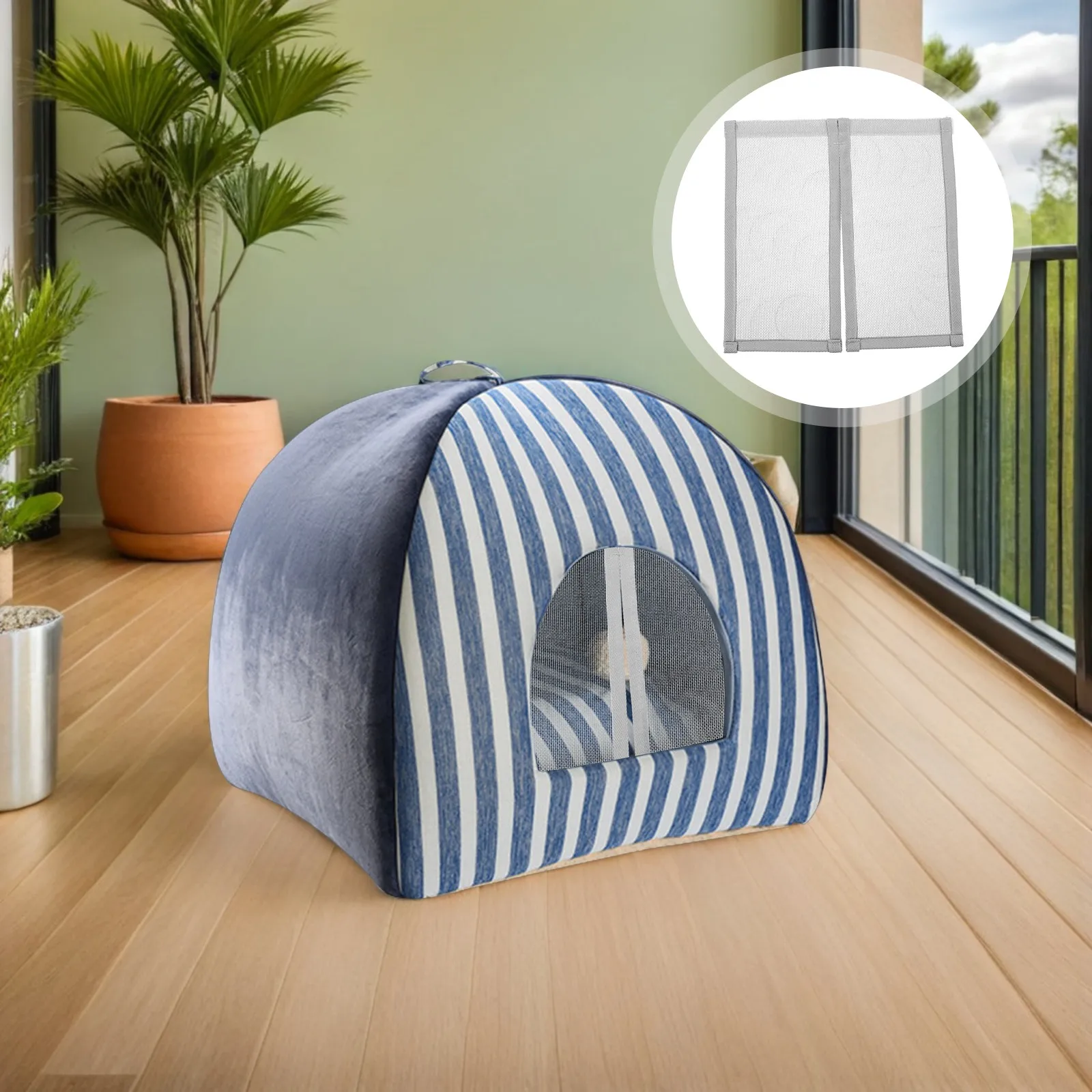 Pet Door Curtain Quick Install No Drill PVC Cat Dog Doorway Curtain Ventilated Breathable for Indoor Bedrooms Kitchens