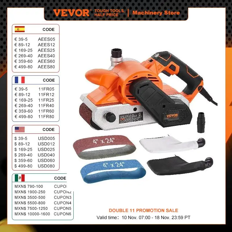 VEVOR 10AMP Electric Belt Sander 4