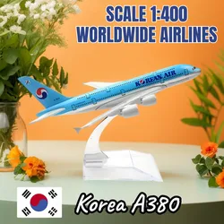 1:400 Korean A380 Diecast Aircraft Replica Scale Boeing Airbus Plane Model Aviation Figure Children Kid Toy for Boy