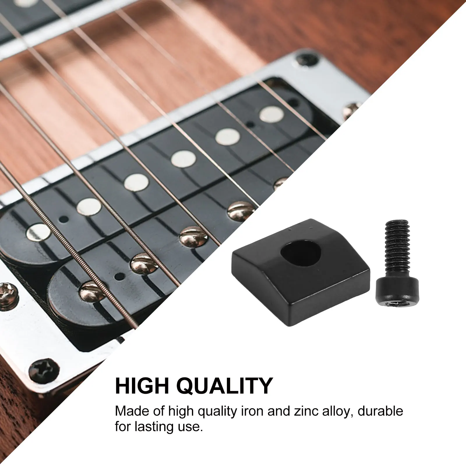

2 set Iron Zinc Alloy Locking Nut Blocks Hex Screws Electric Guitar Replacement Parts Durable String Locks For Tremolo Bridge