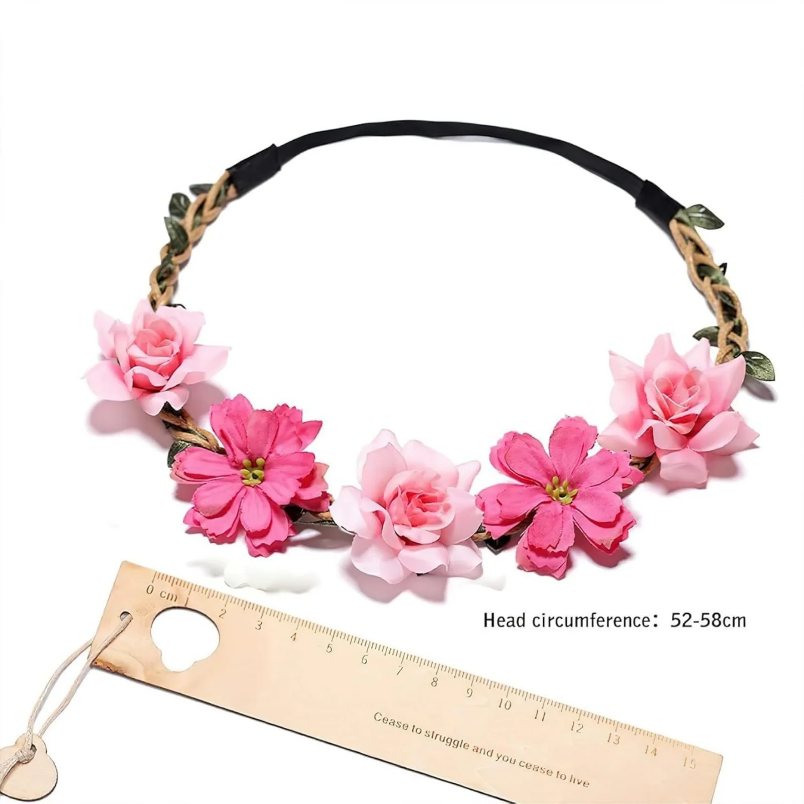 1 Stück Braut- und Brautjungfern-Kopfschmuck, Blumenkranz, Haarband, Haar-Accessoire, Handgelenk-Blume, für Reisen, Urlaub am Meer – Detail 1
