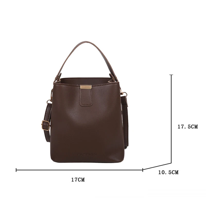 Casual Pu Leather Shoulder Bag Simple Handbags Casual Ladies Tote Female Bucket Women Shoulder Crossbody Messenger Bag