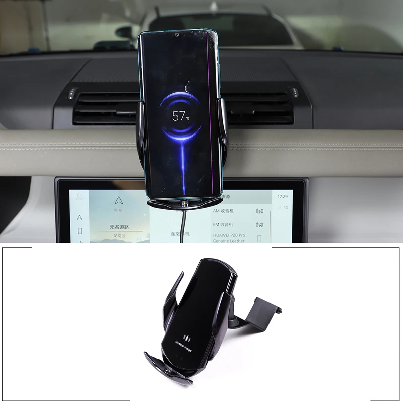 

For 2020-2022 Land Rover Defender 90 110 Aluminum alloy Black Car Styling Wireless Charging Car Mobile Phone Holder Auto Parts