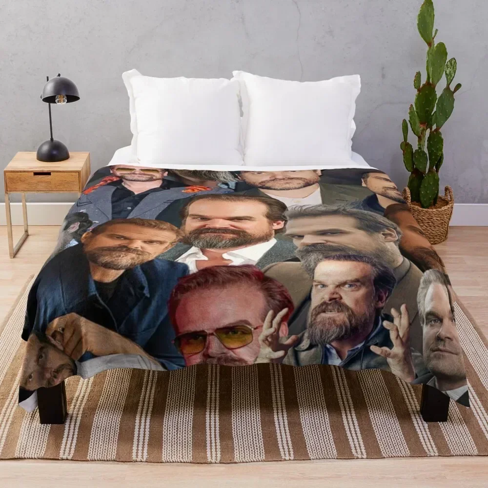 

david harbour photo collage Throw Blanket Thin Soft Blanket for Summer Night Sleeping