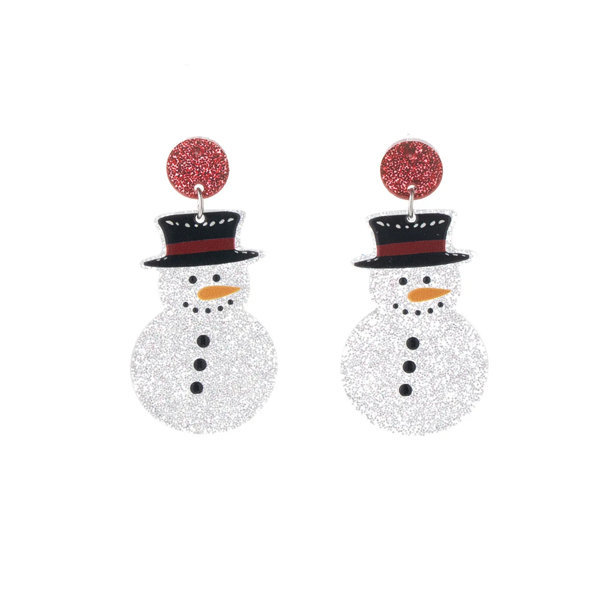 Pendientes bonitos estilo muñeco de nieve con tema navideño para mujer, aguja de cobre blanco, antialérgico, promoción de nuevos productos