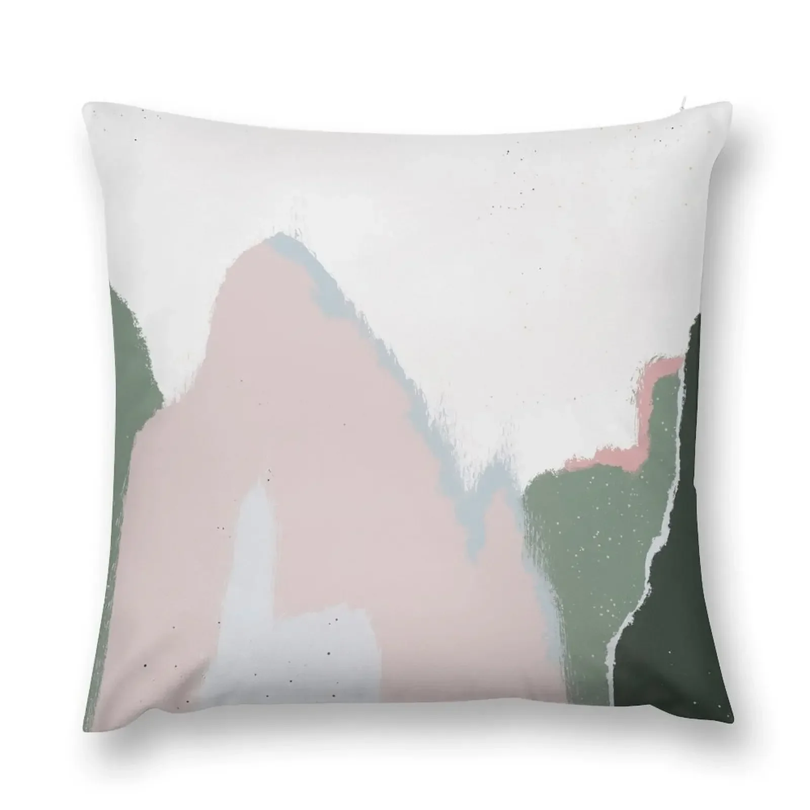 

Abstract Modern Art Brush Strokes Painting in Sage Green & Light Pink Throw Pillow luxury decor Decorative Sofa Cushion pillow