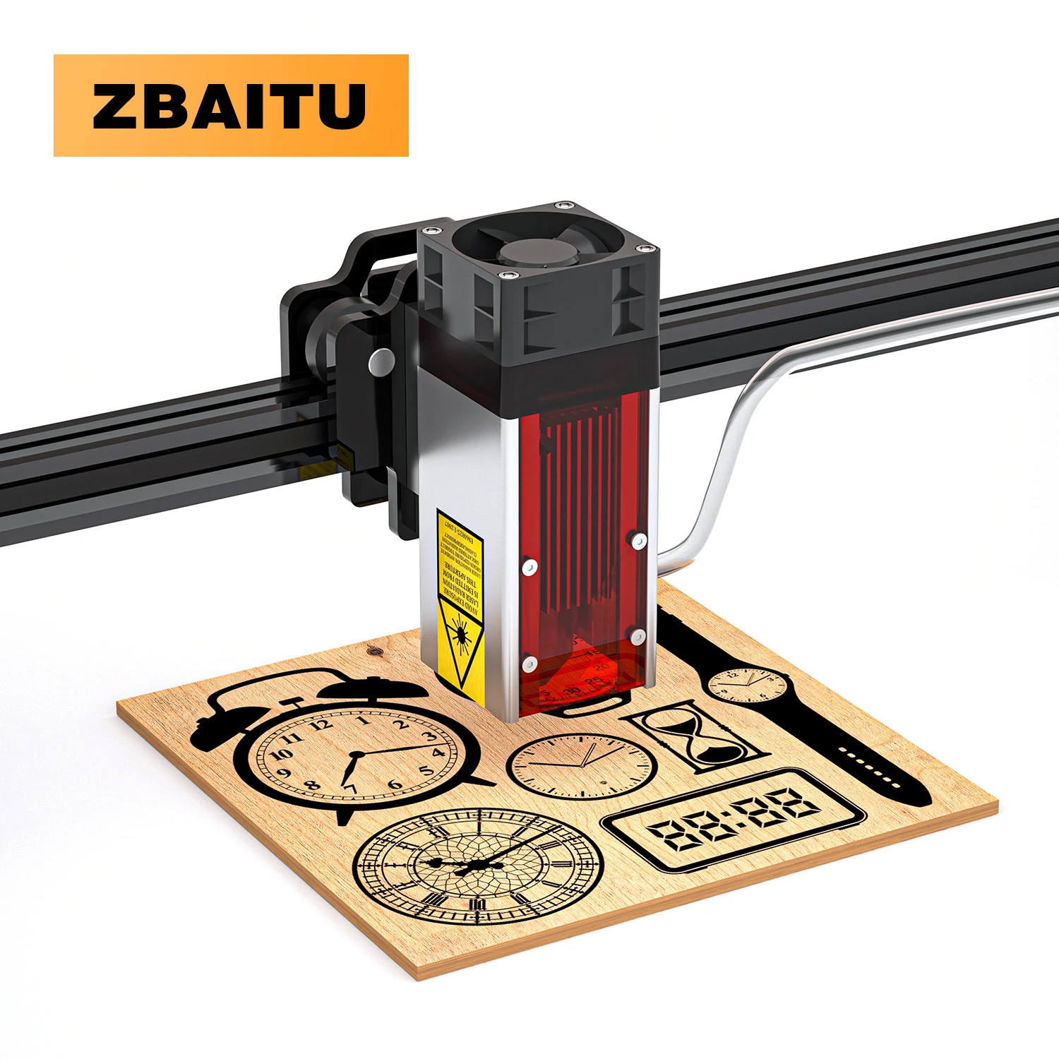 ZBAITU-cabezal láser CNC de 80W, módulo con asistencia de aire para máquina de grabado láser, cabezal láser TTL de 450nm para cortador de madera