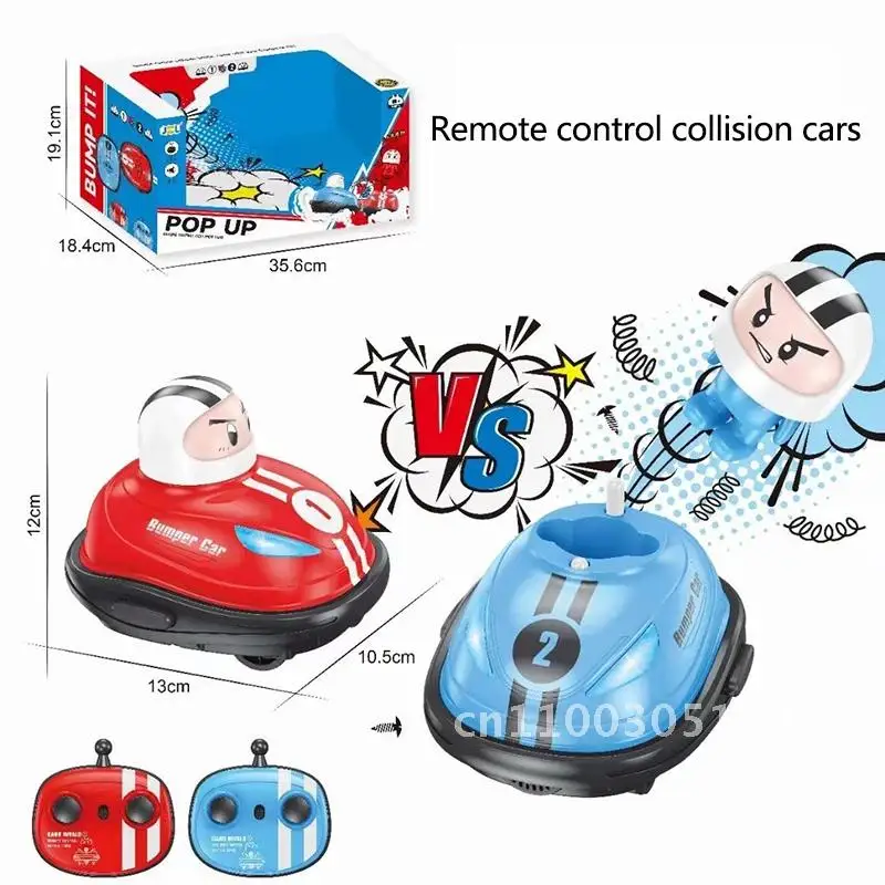 2.4G RC Bumper Car Toys Chargeable Remote Control Robot Racing Car Light Battle Kids Sensory Ejection Music Crash for Gift Toy