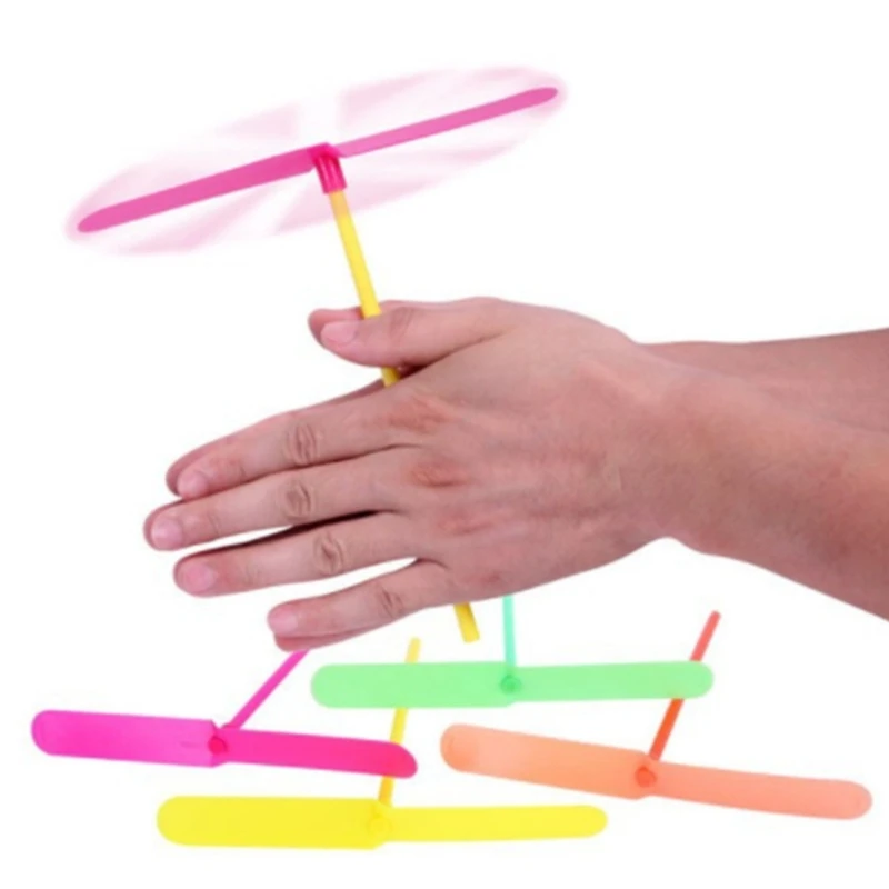 

100Pc/Set Kids Multicolored Bamboo-copter Toy Novelty Plastic Dragonfly Flying Propeller Children Outdoor Toys Flying Arrow Gift