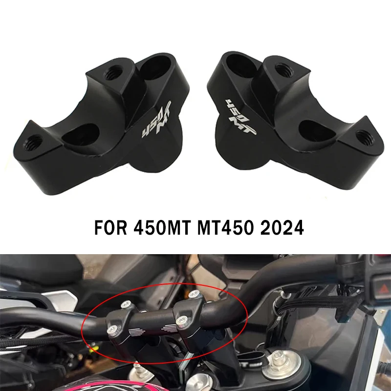 

Motorcycle Accessories CNC Handlebar Riser Bar Mount Handle Clamp For CFMOTO 450MT 450 MT MT450 2024