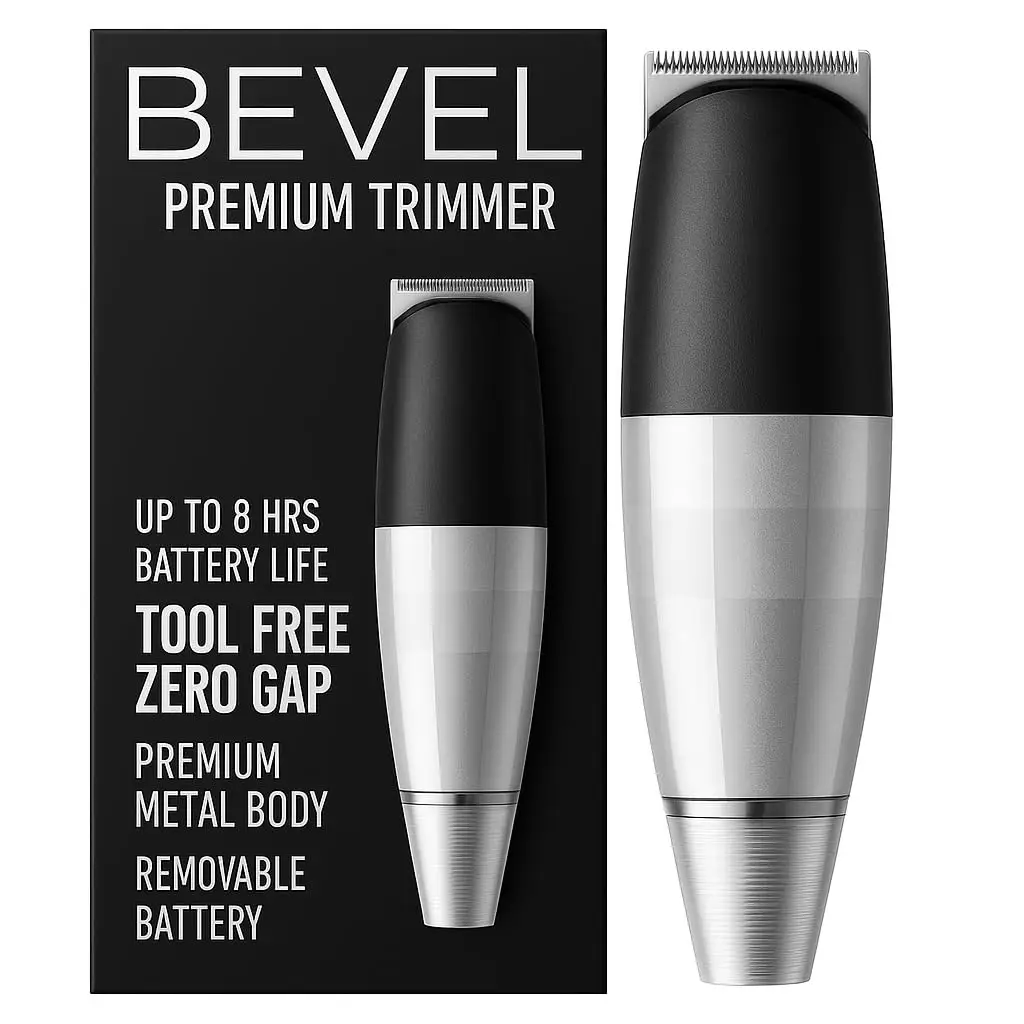 

Cordless Beard Trimmer for Men with 6-Hour Battery, Adjustable Blade, Mustache Grooming Tool in Silver
