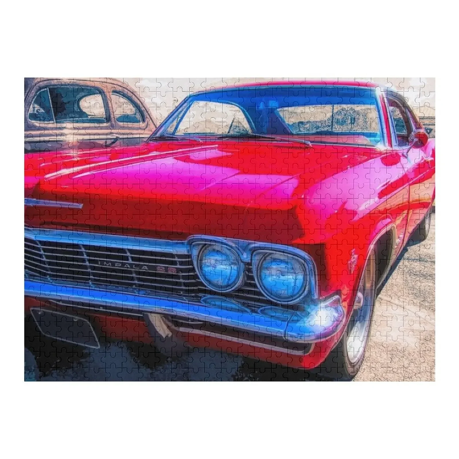 

Red 1965 Impala SS Right Front Jigsaw Puzzle Toddler Toys Customizable Child Gift Puzzle