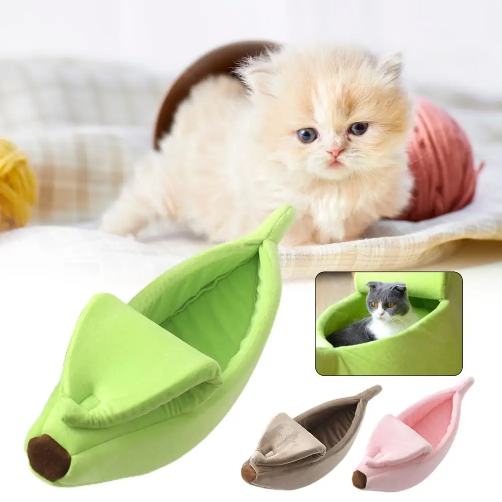 Pet Sleeping House Long Lasting Closed Type 4 Colors Creative Banana Shape Small Animals Sleeping Nest Pet Bed Keep Warm