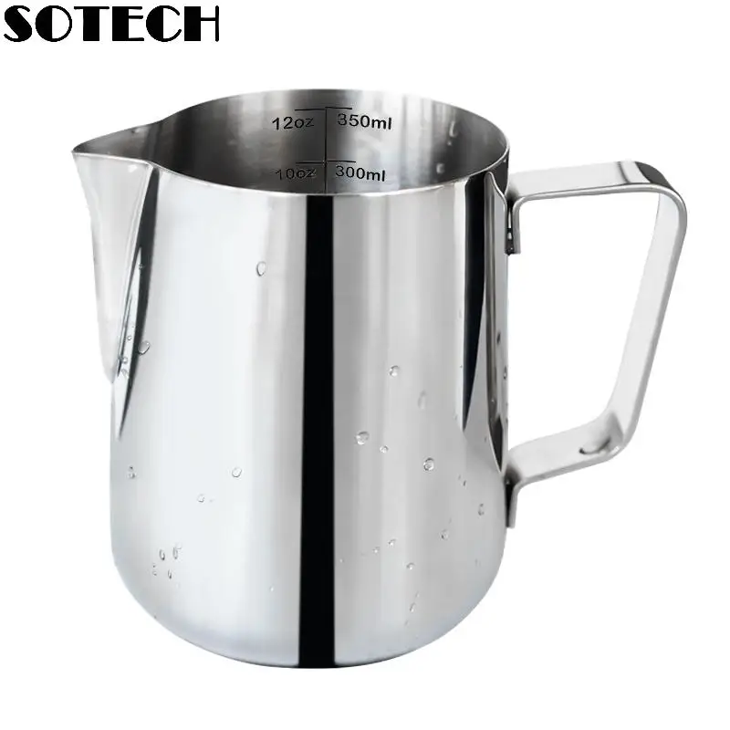 Stainless Steel Milk Frothing Pitcher 350/600ml Latte Art Jug Professional Milk Foam Two Types of Scales Coffee Accessories