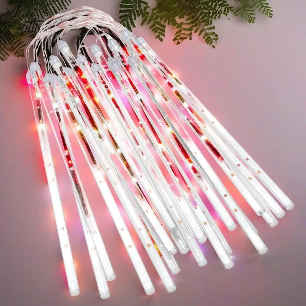 20 PCS 1ft Colorful Meteor Lights - 480 LEDs for Indoor/Outdoor Decoration