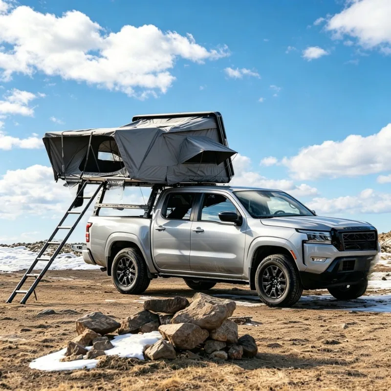 Hard shell rollover tent, double open canopy window, zipper high-density cotton pad