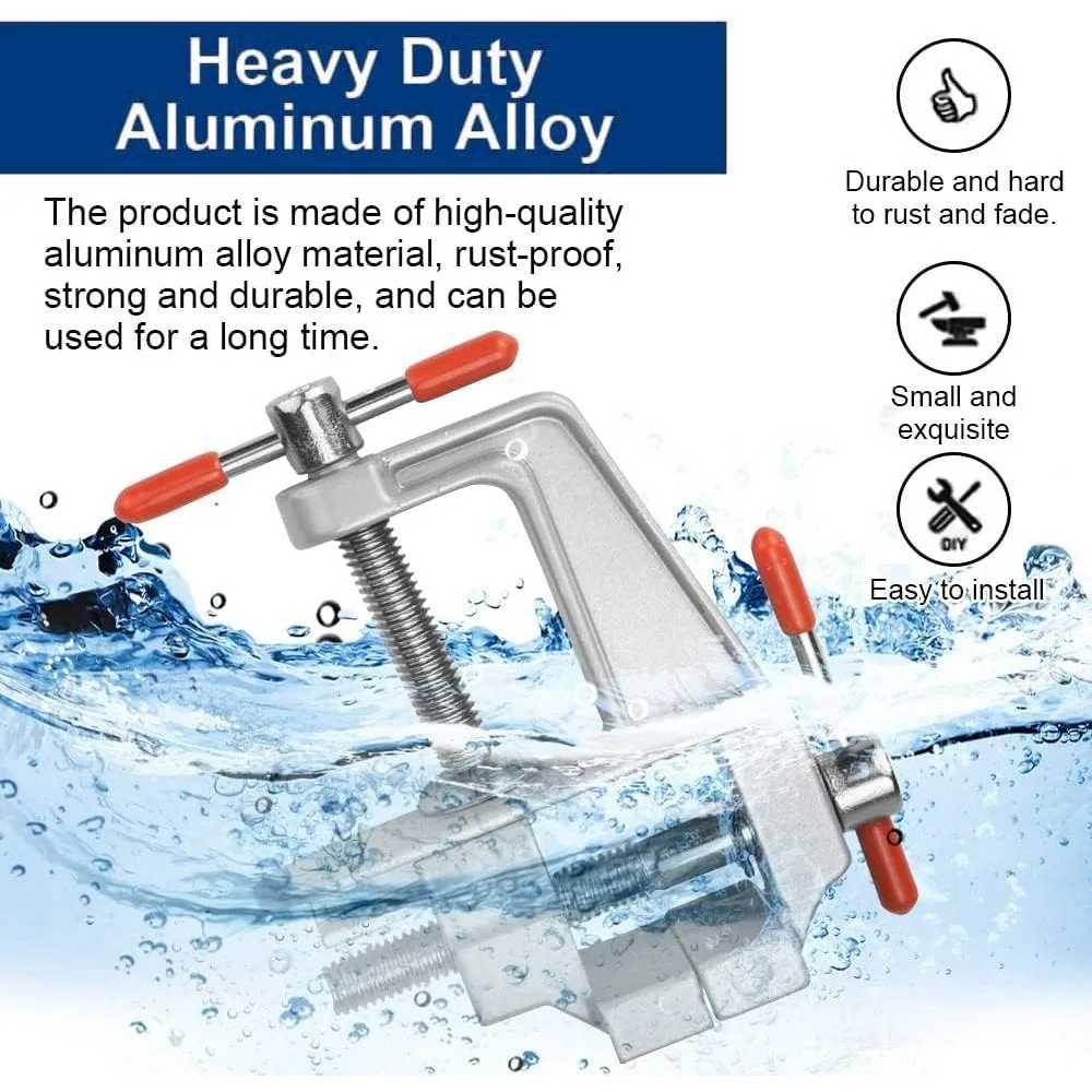 Mini Bench Vise Muliti-Funcational 3.5&quot Aluminum Miniature Small Jewelers Hobby Clamp On Table Flat Pliers Tool Vice view 6