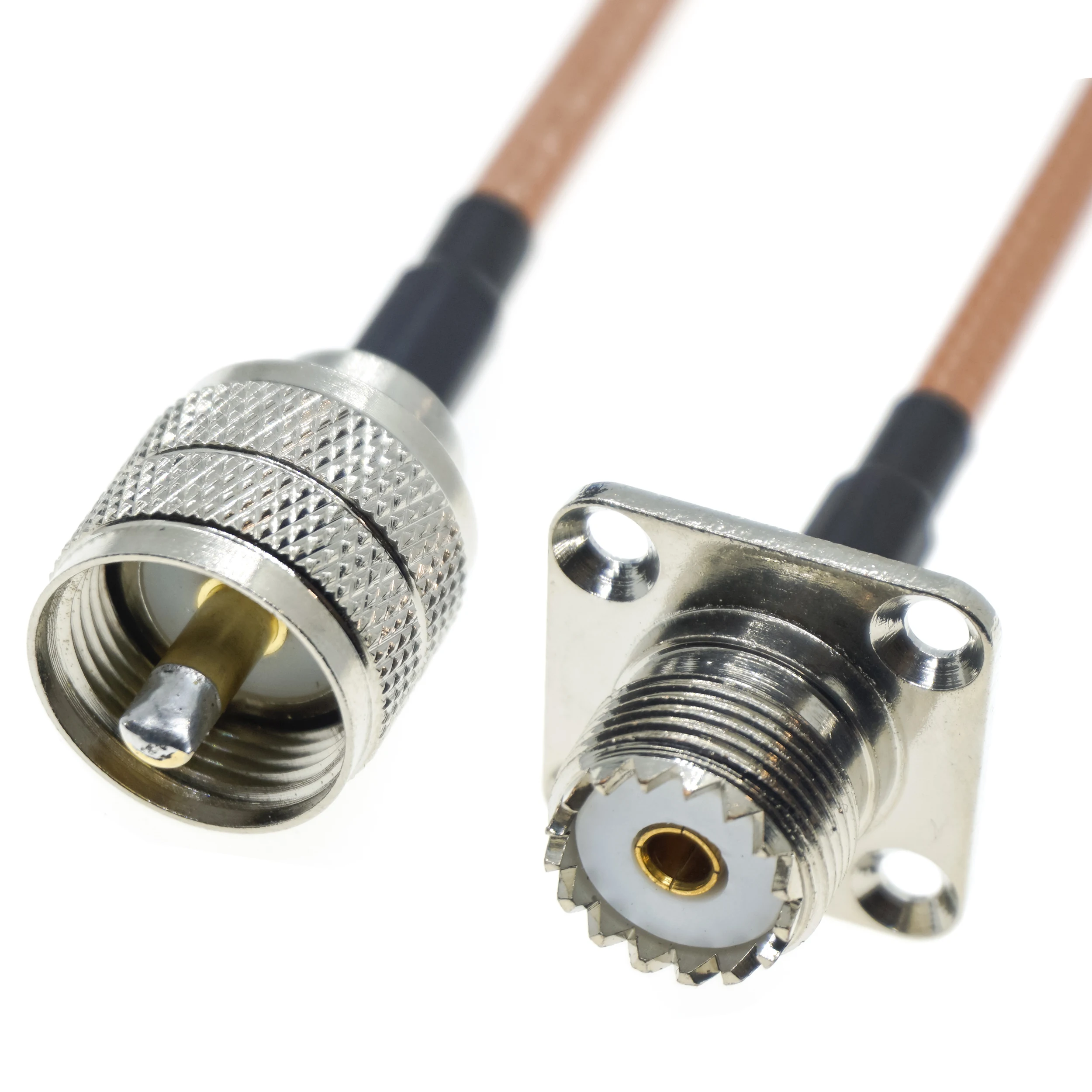 UHF Female Jack 4 Hole to UHF male Plug RG400 cable Coaxial High Quali Low Loss Any Pigtailty Antenna Extension 50ohm RF Coaxial