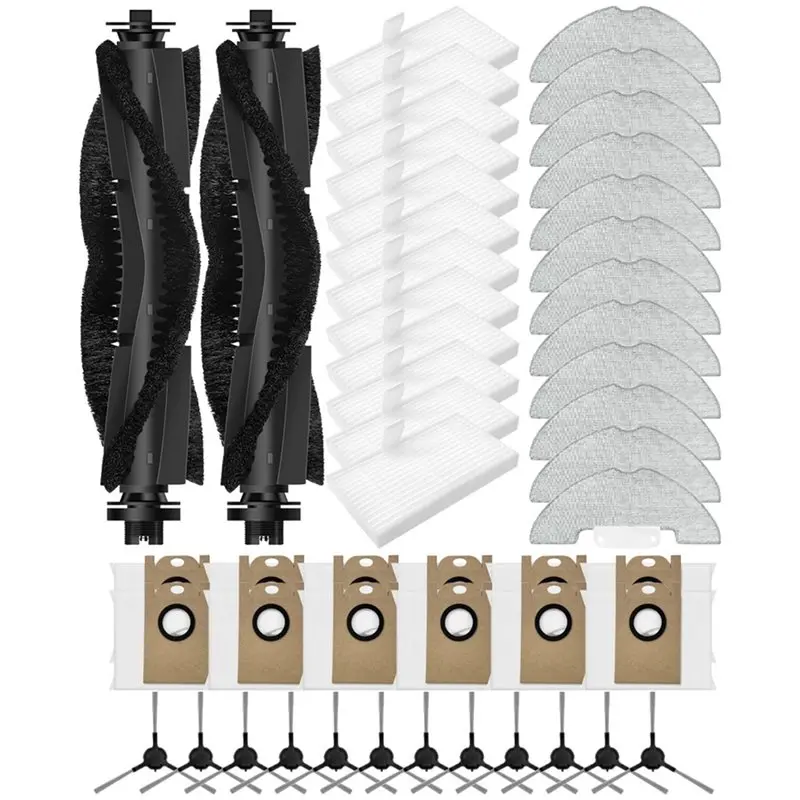 

Запчасти для пылесосов A66Z для Airzeen Q10 Pro / Airzeen J10 / Laresar P10: основная роликовая щетка, боковая щетка, HEPA-фильтр, салфетка для влажной уборки, мешок для сбора пыли.