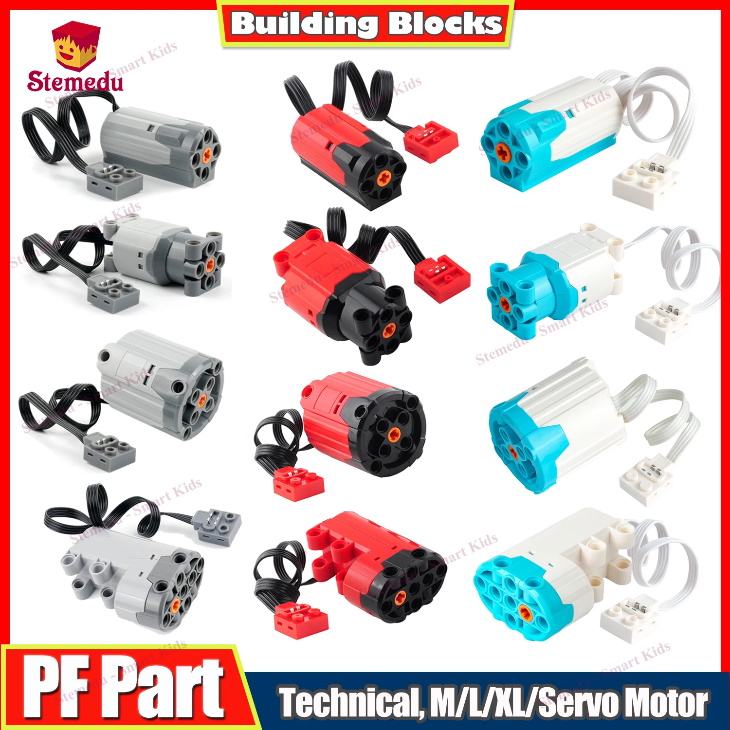 Pieza técnica PF M/L/XL Motor Servomotor MOC Funciones de potencia 8882 8883 88003 88004 Compatible con bloques de construcción de las principales marcas