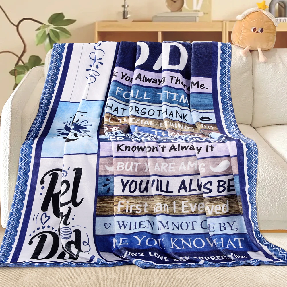 To My Dad Soft Flannel Blanket from Son Daughter Warm Cozy Sofa Bed Living Room Throw Blankets Birthday Gifts for Dad,Dad Gifts