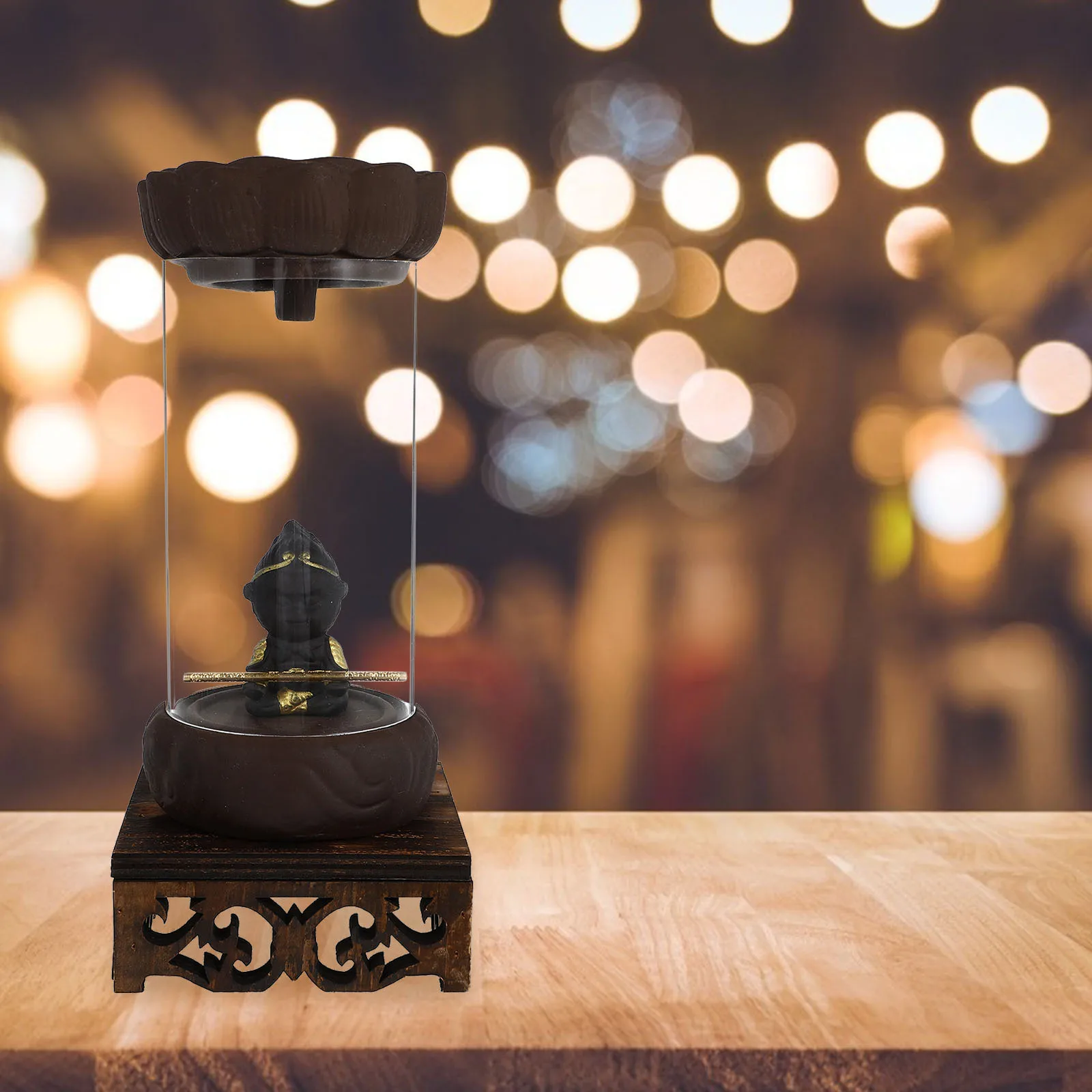 

1Pcs Backflow Incense Burner Unique Ceramic Wood Aroma Stove Home Decor Creative Desktop Ornamental Aromatherapy Holder Elegant