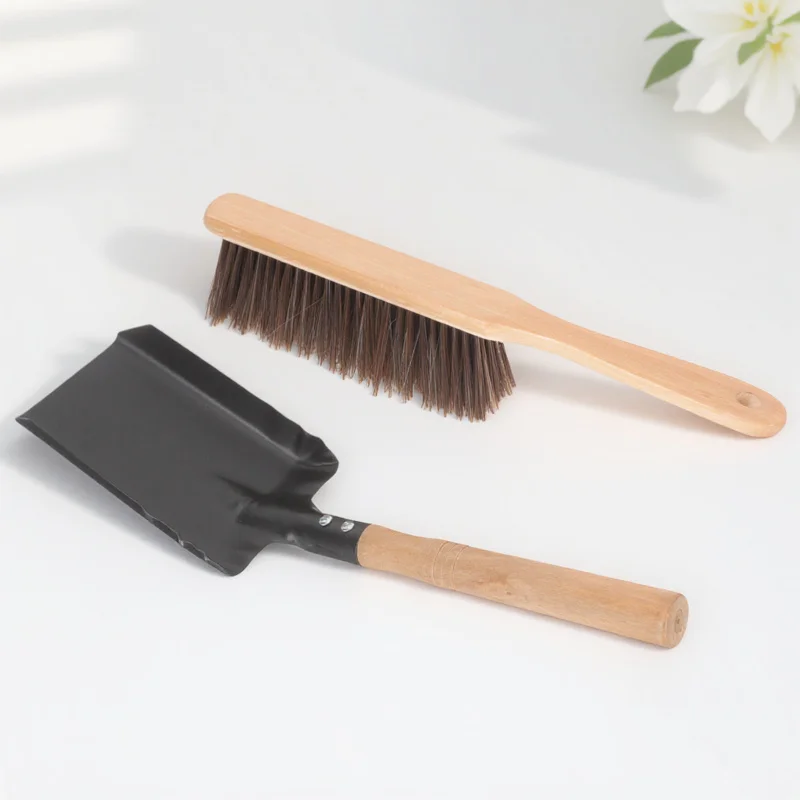 ชุดอุปกรณ์ทำความสะอาดเตาผิง 1 ชุด พร้อมแปรงสำหรับกำจัดขี้เถ้า อุปกรณ์ทำความสะอาดเตาขนาดกะทัดรัดสำหรับเตาไม้ ชุดปัดฝุ่นสำหรับเตาผิง สำหรับบ้านและสวน