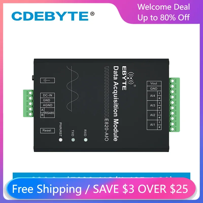 

RS485 Modbus RTU Analog Acquisition 4-Channel 4-20mA Wireless Transceiver RF Modem E820-AIO(II-485-4-20) Watchdog SecurityDesign