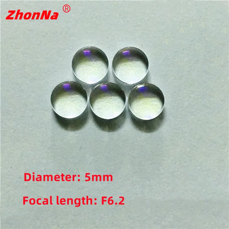 5mm Diameter Laser Focusing Lens Dot F6.5 Focus Glass Lens Thickness 2.3mm Applicable Wavelength 300-1100nm Laser Accessories