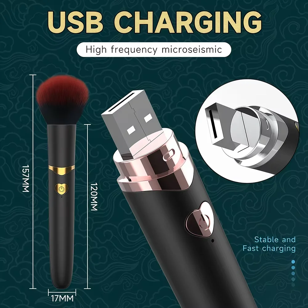 Makeup Brush Vibrator for Women G Spot Vagina Massager Dildo Powerful Clitoris Nipple Stimulator Masturbator Sex Toys for Adult - Image 6