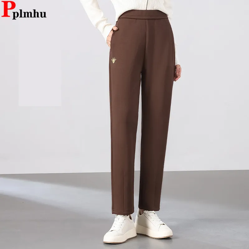 

Casual Strecth Ankle Length Harem Pants Elastic High Waist Basic Pantalones Baggy Spodnie Korean New Office Women Loose Broek
