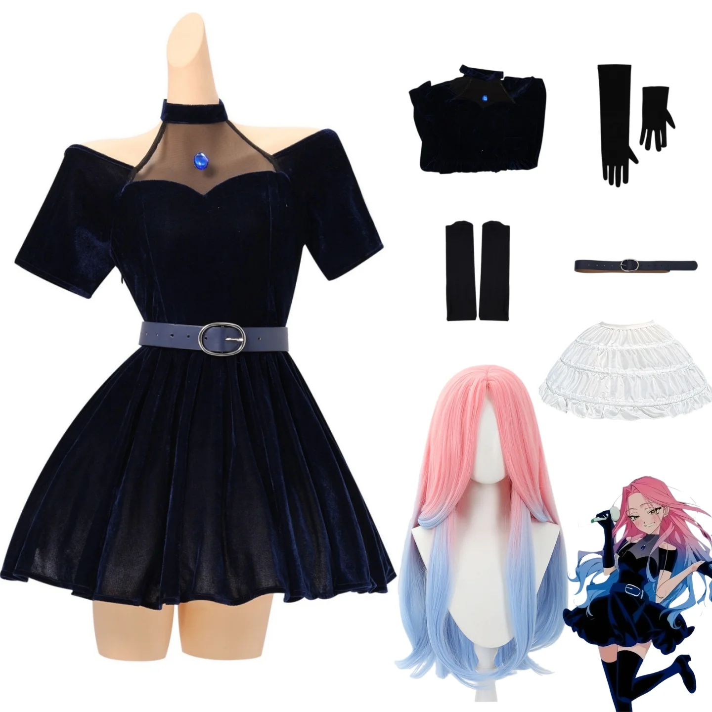Zombie Stage Zombie Mizi Cosplay Costume Alien Stage Zomst Mizi Dress Outfits Alien Stage AU: Vampire Stage Suits