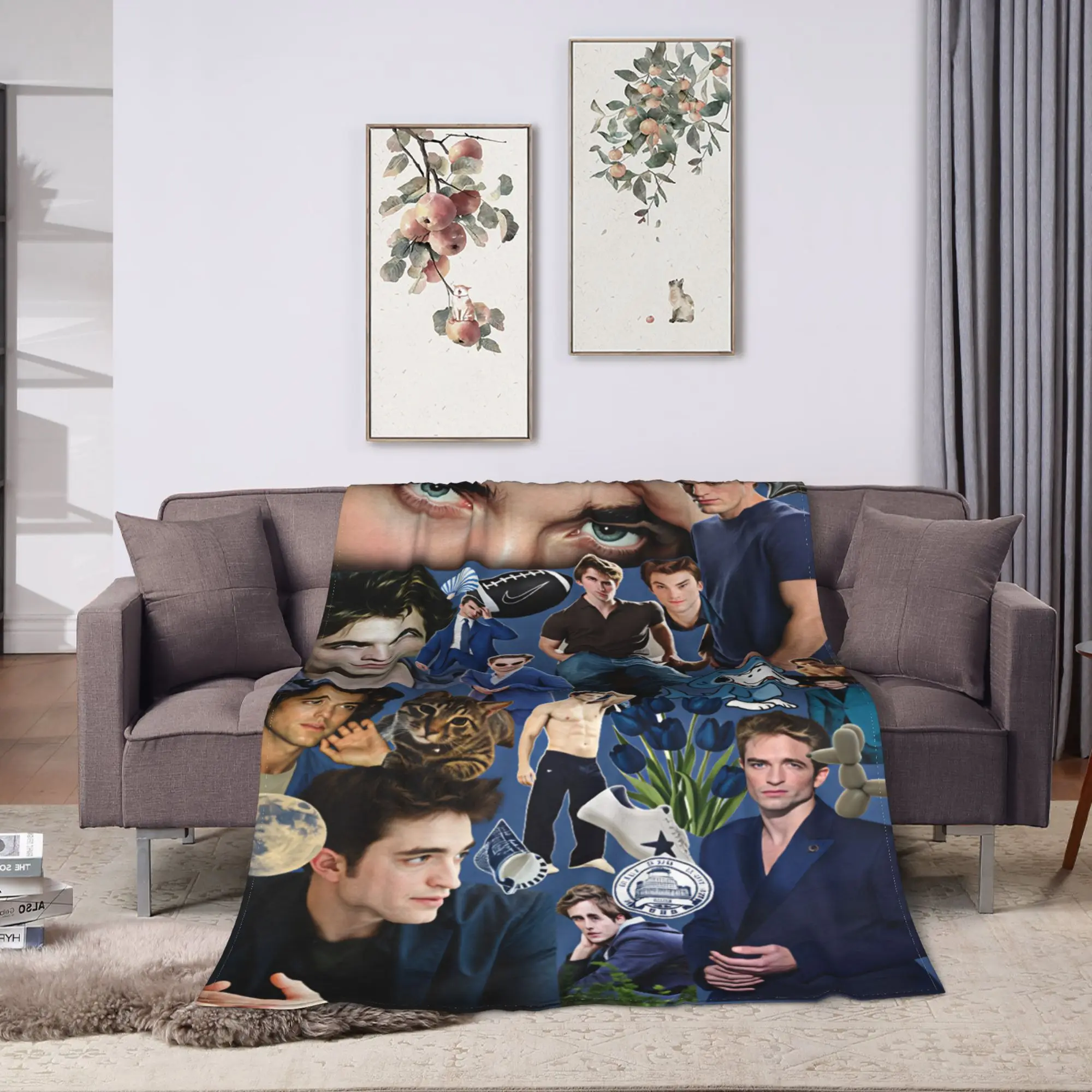 Twilight Saga Edward Bella Blanket  Camping Flannel Throw Blanket For Bedroom Soft Warm Custom DIY Quality Bedspread Gift