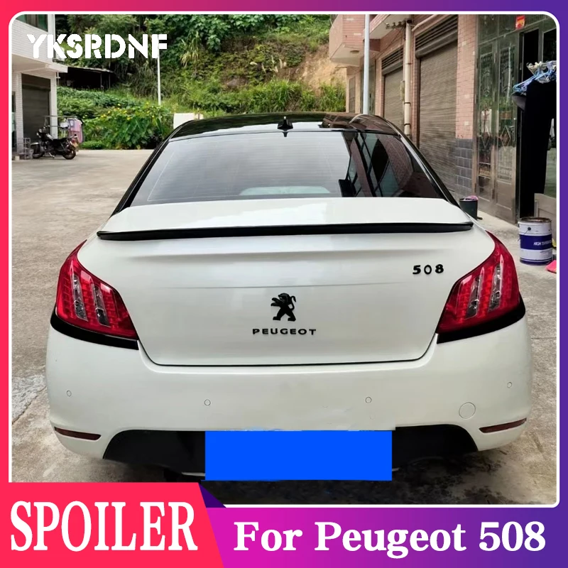 For Peugeot 508 Spoiler 2014-2017 Peugeot 508 spoiler High Quality ABS Material Car Rear Wing Primer Color Rear Spoiler