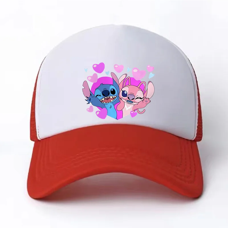 Kids Teenagers Stitch Print Hat Boys Girls 6-15Y Versatile Sunshade Hat 58CM Fashion Baseball Hat Charming Anime Cute Casual Hat